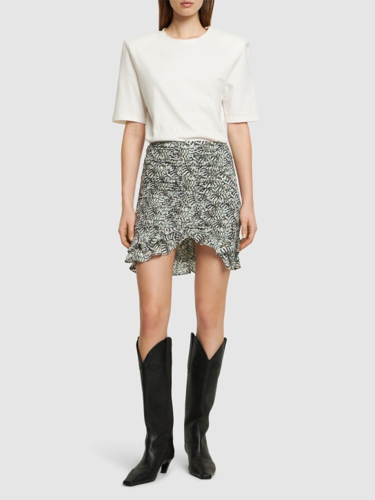 Isabel Marant: Milendi printed stretch silk mini skirt - White/Green - women_1 | Luisa Via Roma