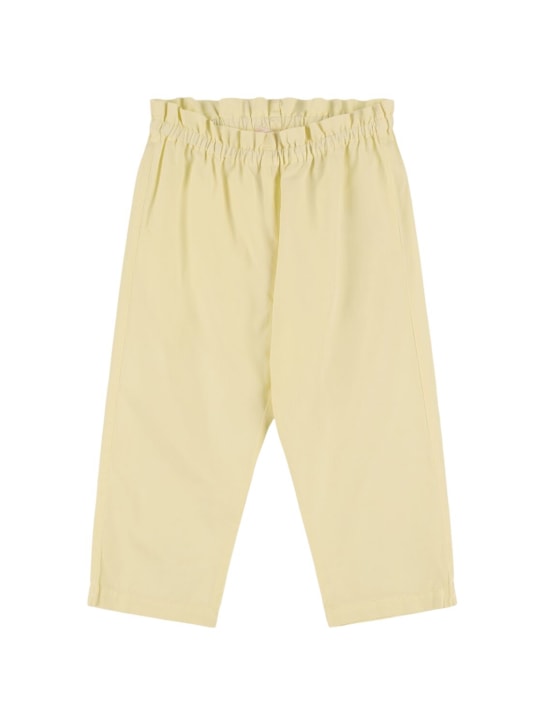 Bonpoint: Cotton poplin pants - Yellow - kids-girls_0 | Luisa Via Roma