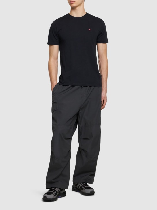 Napapijri: Salis棉质短袖T恤 - 黑色 - men_1 | Luisa Via Roma