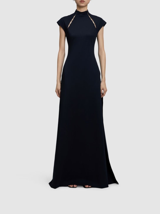 MITHRIDATE: Embellished stretch tech long dress - women_1 | Luisa Via Roma