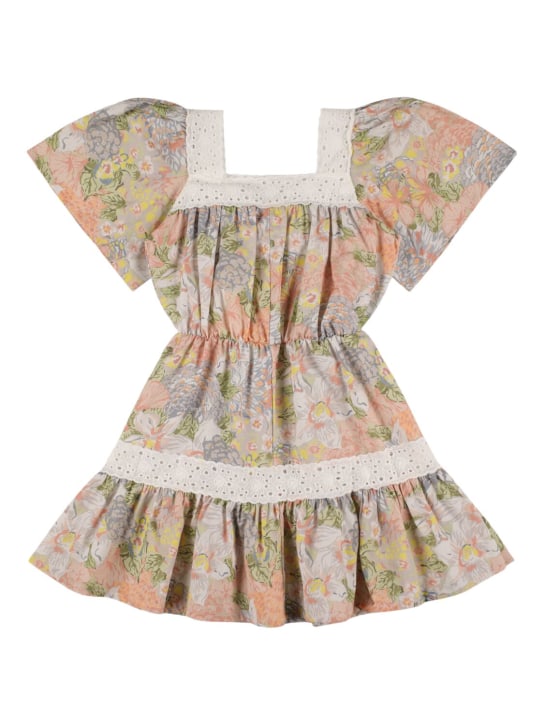 The New Society: Vestito in cotone organico stampato - Multicolore - kids-girls_2 | Luisa Via Roma
