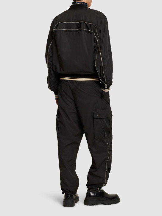 Dries Van Noten: Vellow zipped bomber jacket - Black - men_1 | Luisa Via Roma