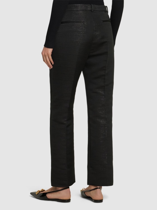 Tom Ford: Pantaloni dritti vita media in misto lana e lurex - Nero - women_2 | Luisa Via Roma