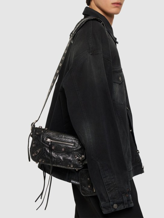 Balenciaga: XS Le Cagole leather bag - Siyah - men_1 | Luisa Via Roma