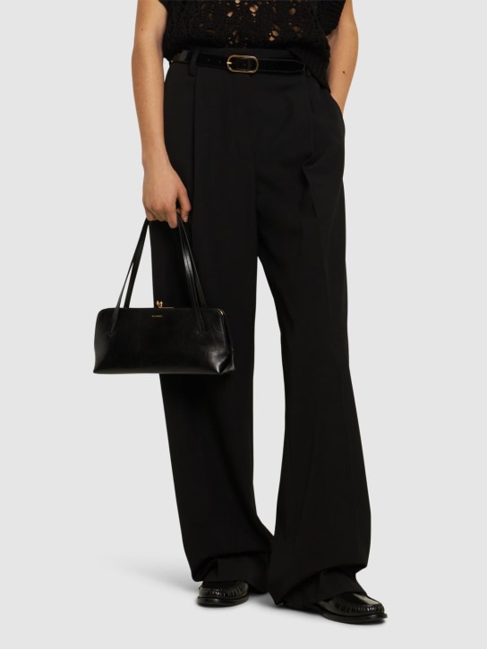 Jil Sander: Small Goji leather shoulder bag - Black - women_1 | Luisa Via Roma