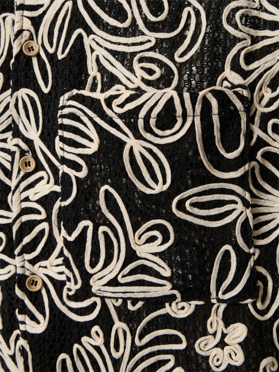 Andersson Bell: 提花科技织物衬衫 - 黑色 - men_1 | Luisa Via Roma