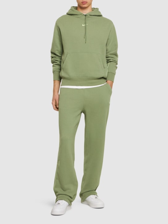 Nike: Nocta Fleece hoodie - Oil Green/Lime - men_1 | Luisa Via Roma