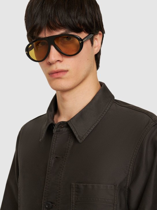Tom Ford: Camillo Pilot eco-acetate sunglasses - Black/Brown - men_1 | Luisa Via Roma