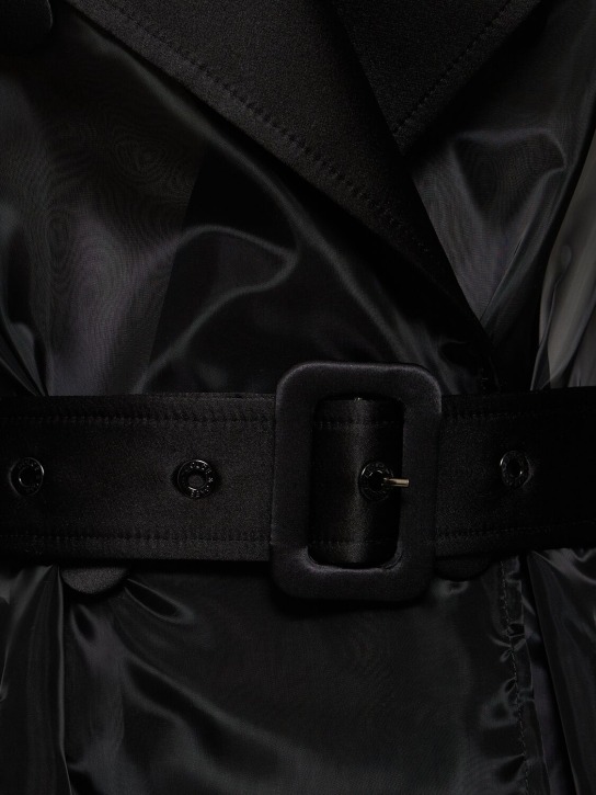 Dolce&Gabbana: Long belted organza coat - Black - women_3 | Luisa Via Roma