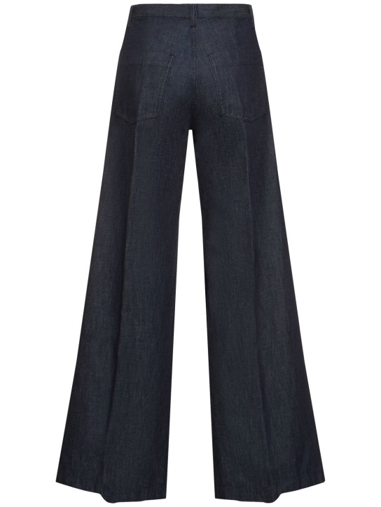 ASPESI: Denim wide leg jeans - Blue - women_4 | Luisa Via Roma