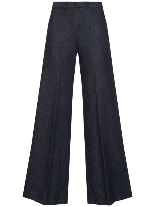 ASPESI: Jeans anchos de denim - Azul - women_0 | Luisa Via Roma