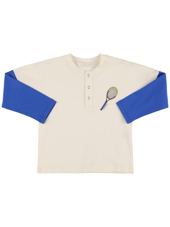 Mini Rodini: Bedrucktes T-Shirt aus Baumwolle - Weiß/Blau - kids-girls_0 | Luisa Via Roma