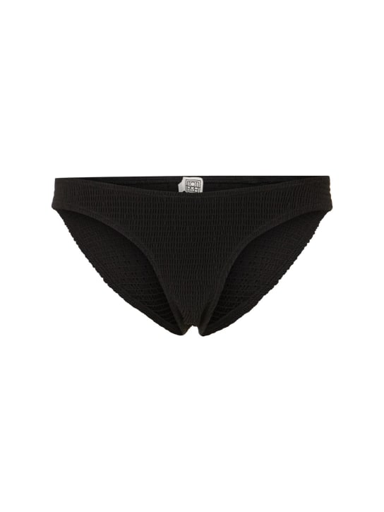 Toteme: Smocked mini bikini bottoms - Black - women_0 | Luisa Via Roma