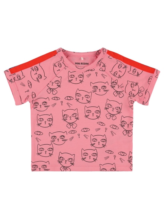 Mini Rodini: Printed organic cotton t-shirt - Pink - kids-girls_0 | Luisa Via Roma