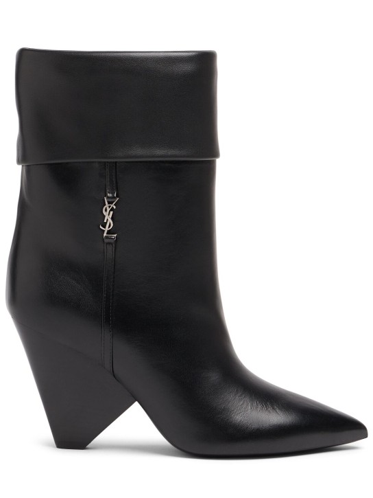 Saint Laurent: 85mm Niki leather ankle boots - Black - women_0 | Luisa Via Roma