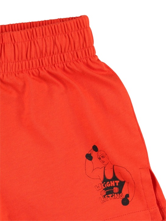 Mini Rodini: Shorts de algodón orgánico estampados - Rojo - kids-girls_1 | Luisa Via Roma