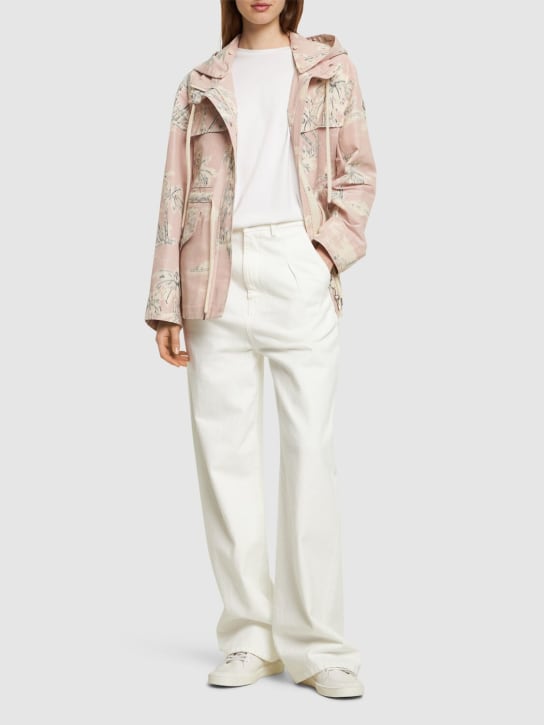 Moncler: Marpe tech jacket - Pink/White - women_1 | Luisa Via Roma