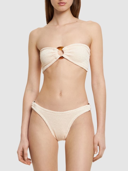 Hunza G: Gloria bandeau bikini set - Blush - women_1 | Luisa Via Roma