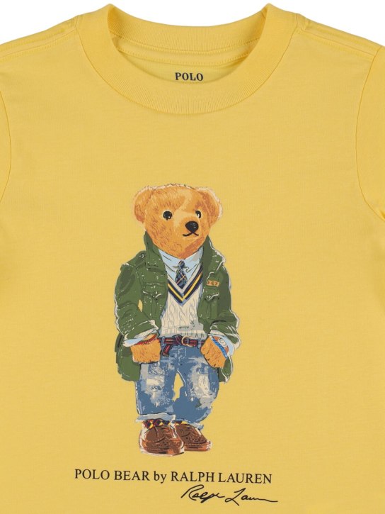 Polo Ralph Lauren: Bedrucktes T-Shirt aus Baumwolljersey - Gelb - kids-boys_1 | Luisa Via Roma