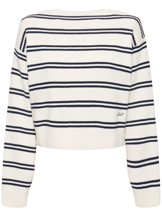 Dunst: Marine striped unisex knit sweater - Navy Stripe - women_0 | Luisa Via Roma