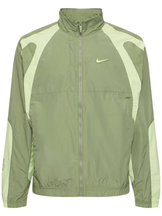 Nike: Nocta woven track jacket - Oil Green/Lime - men_0 | Luisa Via Roma