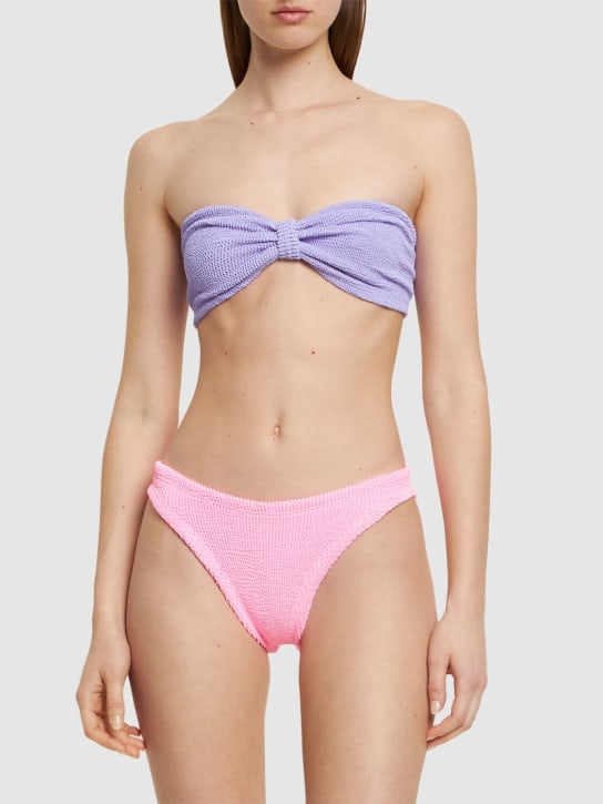 Hunza G: Duo Jean strapless bikini - Lilac/Pink - women_1 | Luisa Via Roma