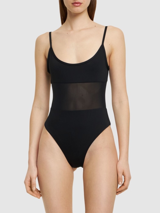 Weworewhat: Scoop neck cami one piece swimsuit - Black - women_1 | Luisa Via Roma