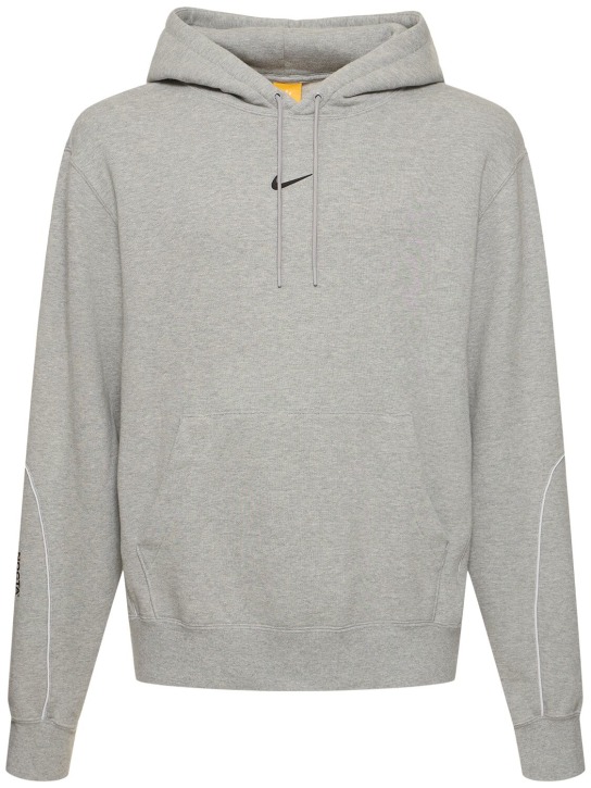 Nike: Sweat-shirt en tissu Fleece à capuche Nocta - Gris/Argent - men_0 | Luisa Via Roma