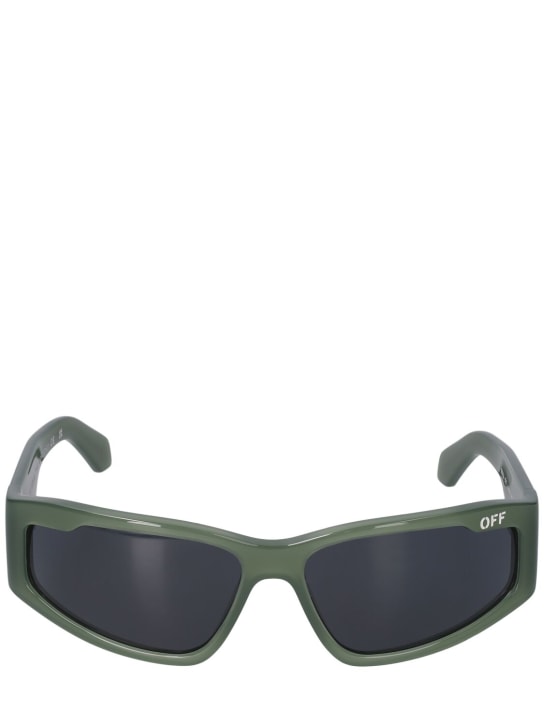 Off-White: Kimball acetate sunglasses - Olive Green - women_0 | Luisa Via Roma