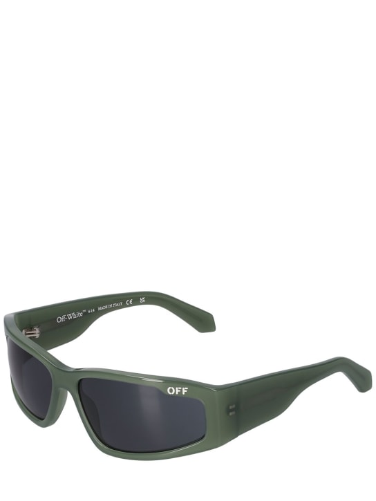 Off-White: Kimball acetate sunglasses - Olive Green - men_1 | Luisa Via Roma