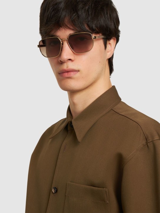 DB Eyewear by David Beckham: Occhiali da sole squadrati DB in metallo - Oro/Cristallo - men_1 | Luisa Via Roma