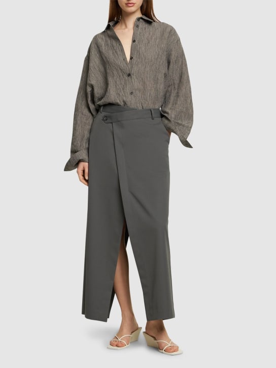St. Agni: Deconstructed waist maxi skirt - Grey - women_1 | Luisa Via Roma