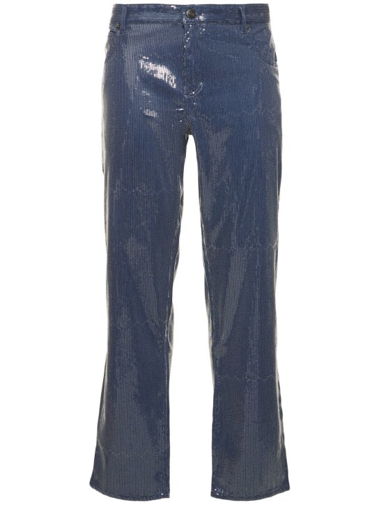 Charles Jeffrey LOVERBOY: Art cotton & viscose denim jeans - Mavi - men_0 | Luisa Via Roma