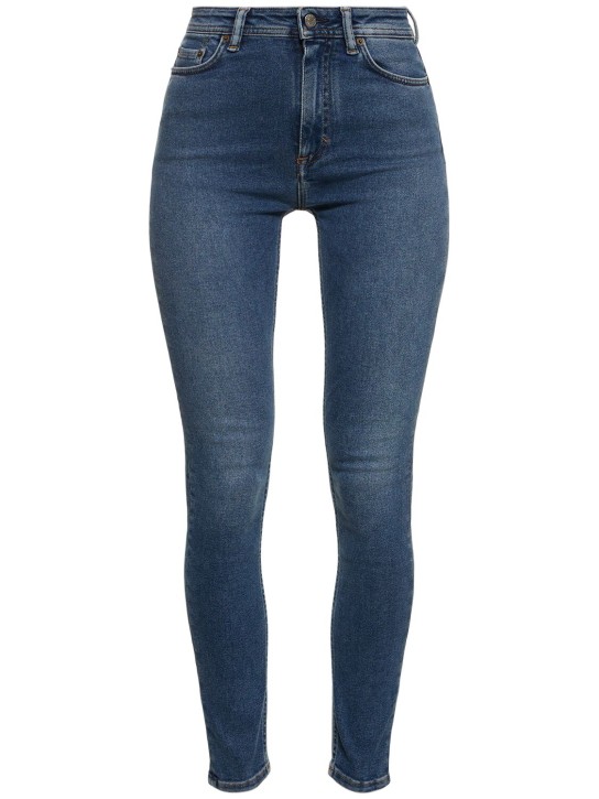 Acne Studios: Jeans skinny de denim con cintura alta - Azul - women_0 | Luisa Via Roma