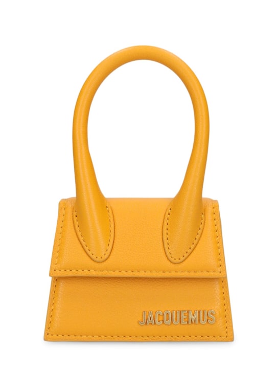 Jacquemus: Le Chiquito leather top handle bag - Dark Orange - women_0 | Luisa Via Roma