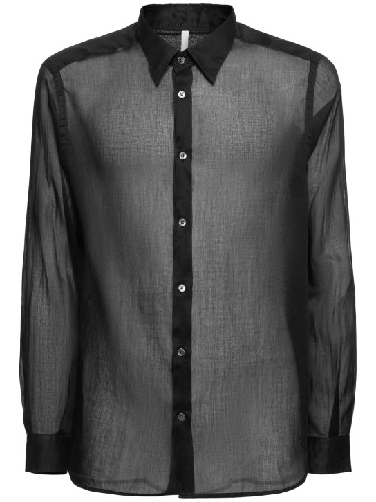SUNFLOWER: Camisa de algodón transparente - Negro - men_0 | Luisa Via Roma