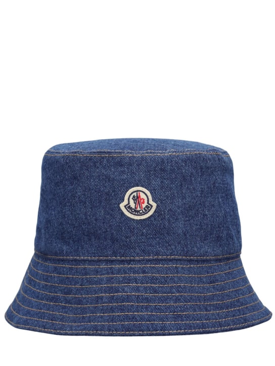 Moncler: Denim bucket hat - Gece mavisi - women_0 | Luisa Via Roma