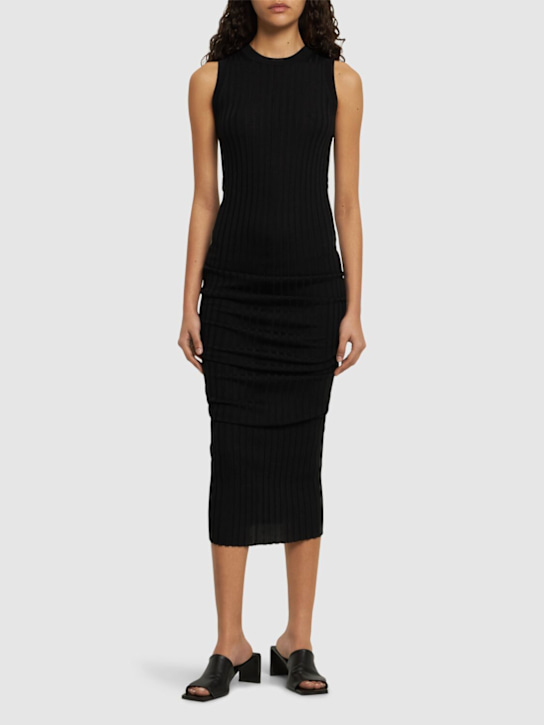 Marc Jacobs: Twist fine ribbed wool dress - Black - women_1 | Luisa Via Roma
