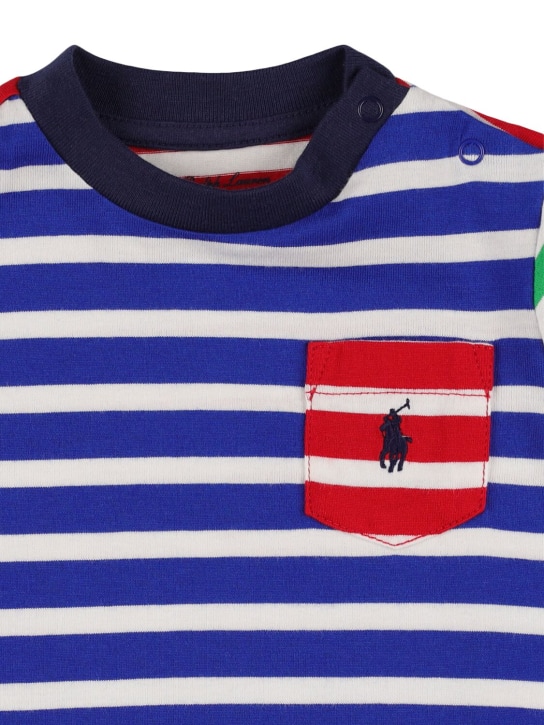 Polo Ralph Lauren: 로고 자수 코튼 저지 티셔츠 - 멀티컬러 - kids-boys_1 | Luisa Via Roma