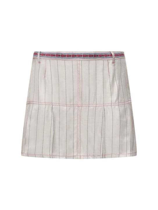 Cormio: Chelsey pleated viscose mini skirt - Beige - women_0 | Luisa Via Roma