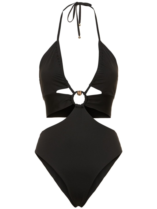 Max Mara: Cleopatra cutout one piece swimsuit - Black - women_0 | Luisa Via Roma