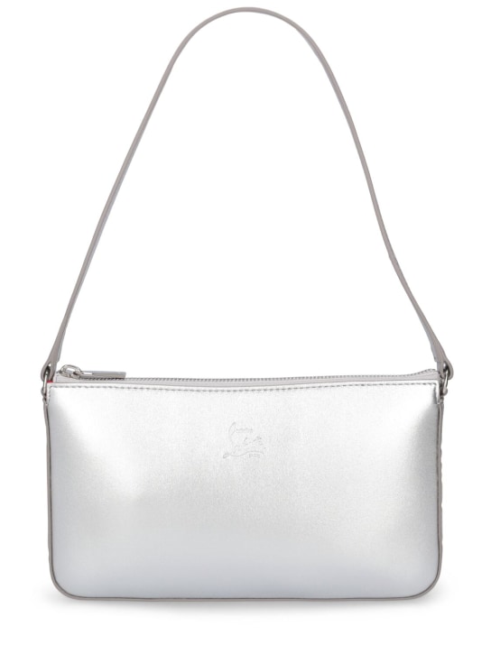 Christian Louboutin: Loubila laminated leather shoulder bag - Silver - women_0 | Luisa Via Roma