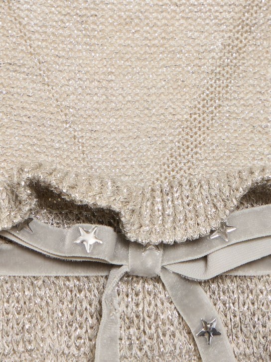 Cormio: Annalisa glittered viscose knit bolero - Beige - women_3 | Luisa Via Roma