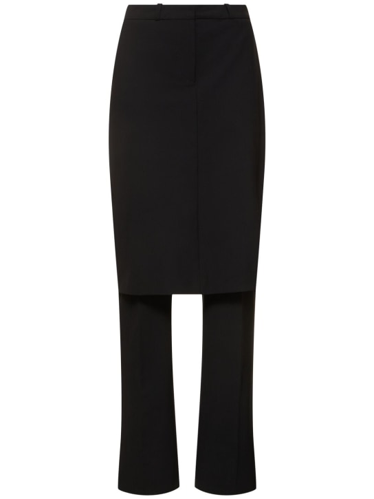 Coperni: Tailored wool blend skirt-pants - Black - women_0 | Luisa Via Roma