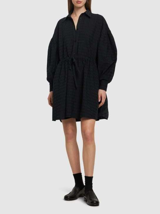 MSGM: Mini-robe en coton - Noir - women_1 | Luisa Via Roma