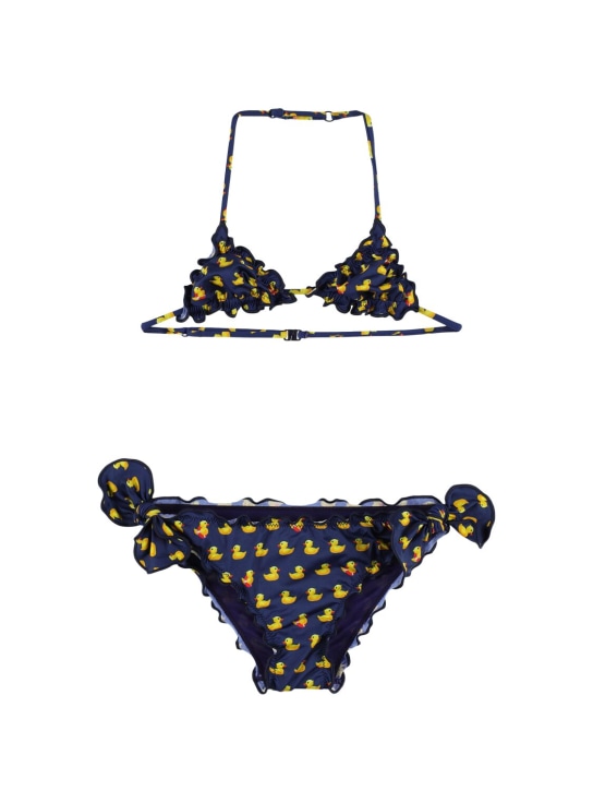 Mc2 Saint Barth: Bikini con estampado - Azul/Multicolor - kids-girls_0 | Luisa Via Roma