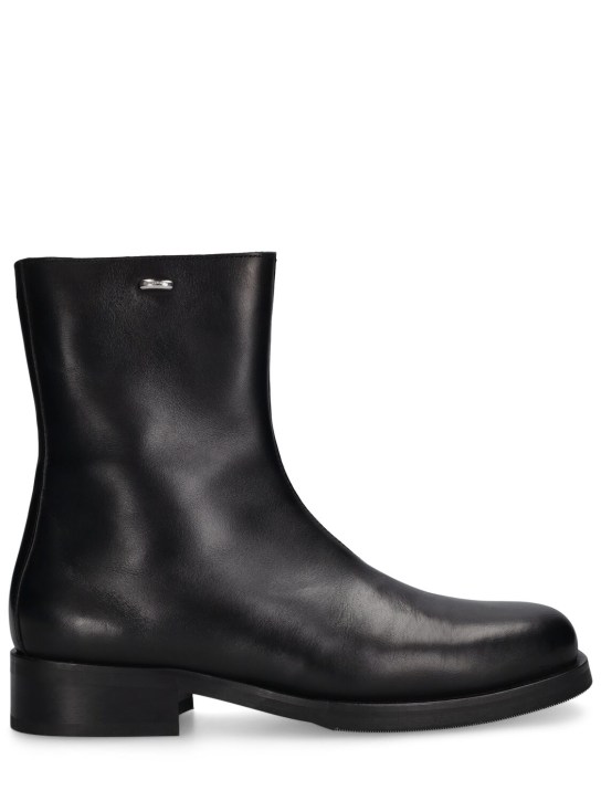 Our Legacy: Camion leather boots - Black - men_0 | Luisa Via Roma