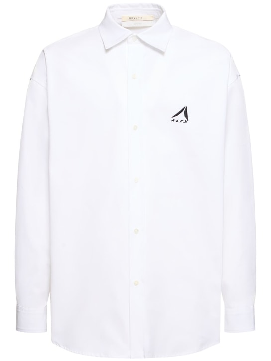 1017 Alyx 9sm: Logo embroidery cotton poplin shirt - Beyaz - men_0 | Luisa Via Roma