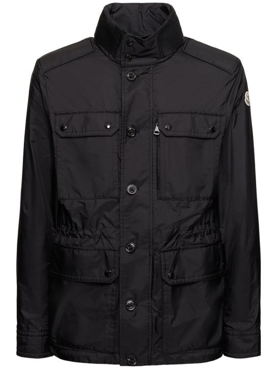 Moncler: Lez nylon rainwear jacket - Black - men_0 | Luisa Via Roma
