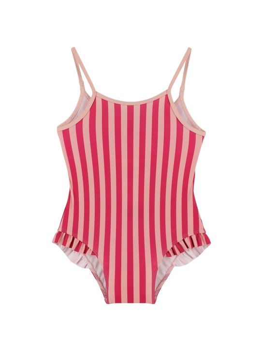 Petit Bateau: Striped tech one-piece swimsuit - Multicolor - kids-girls_0 | Luisa Via Roma